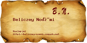 Beliczey Noémi névjegykártya